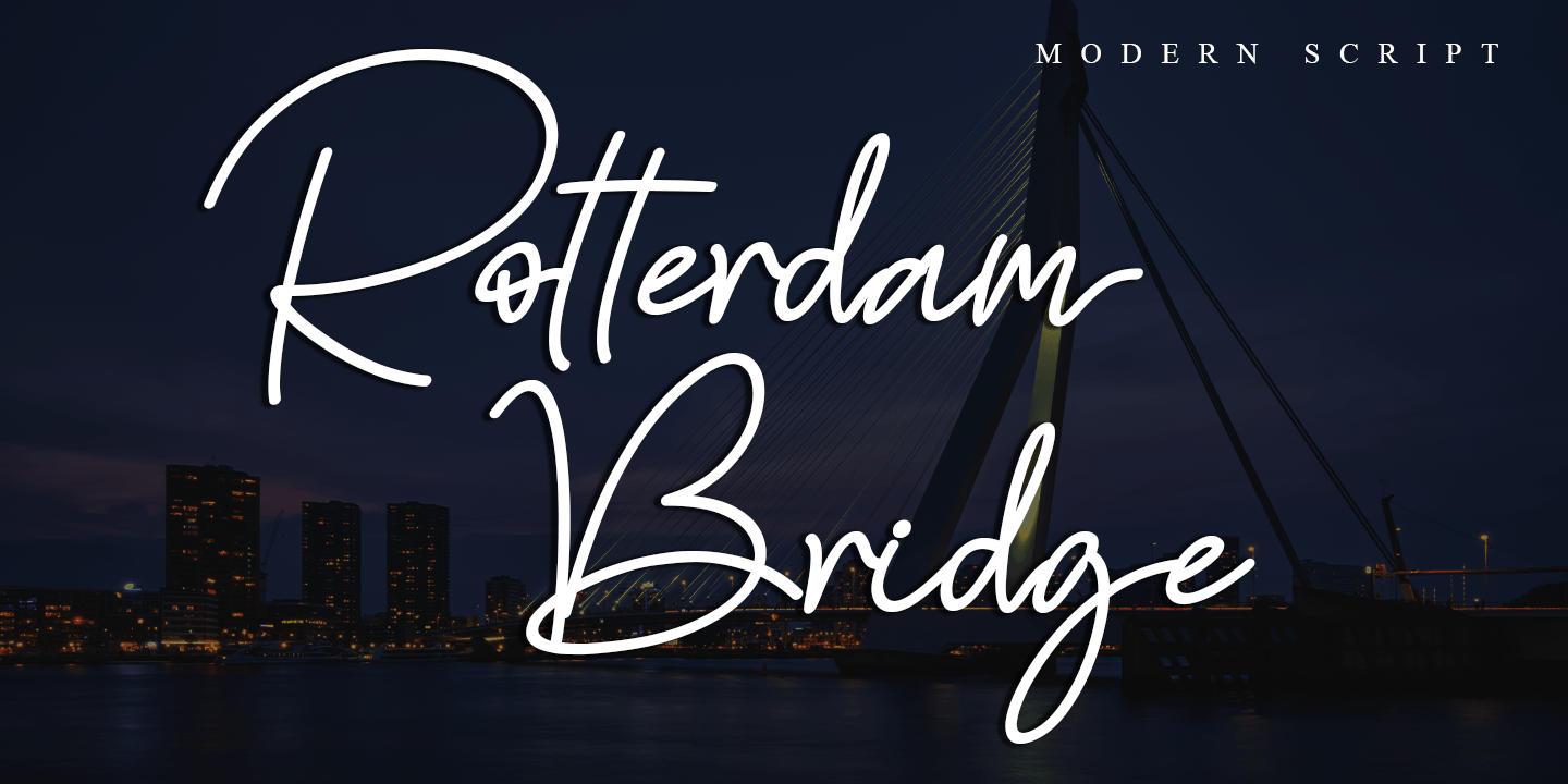 Beispiel einer Rotterdam Bridge-Schriftart